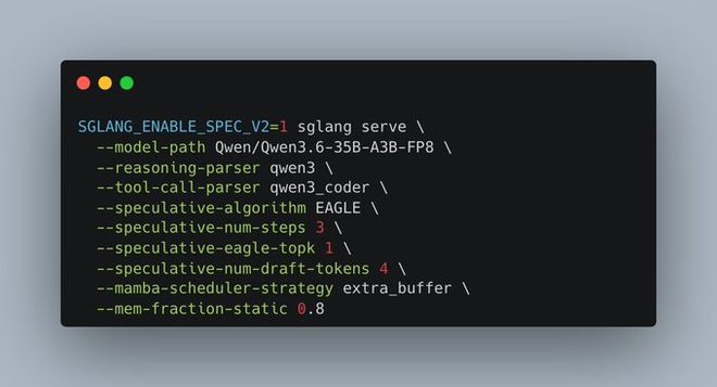 SGLang install step for Qwen3.6 local serving